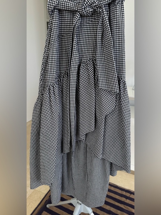 PINKO Dresses & Skirts - Pinko Black & White Gingham Tie-Waist A-Line Skirt, Asymmetric fabulous style, 4